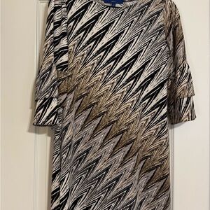 Apt. 9 Black and Gold Patterned Dress